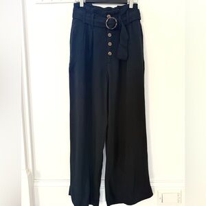 Abercrombie & Fitch Women Pant Black Wide Leg Pants With Belts A&F Size S